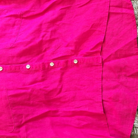 Rachel Zoe Linen Magenta Bitton Down Top - Picture 7 of 7